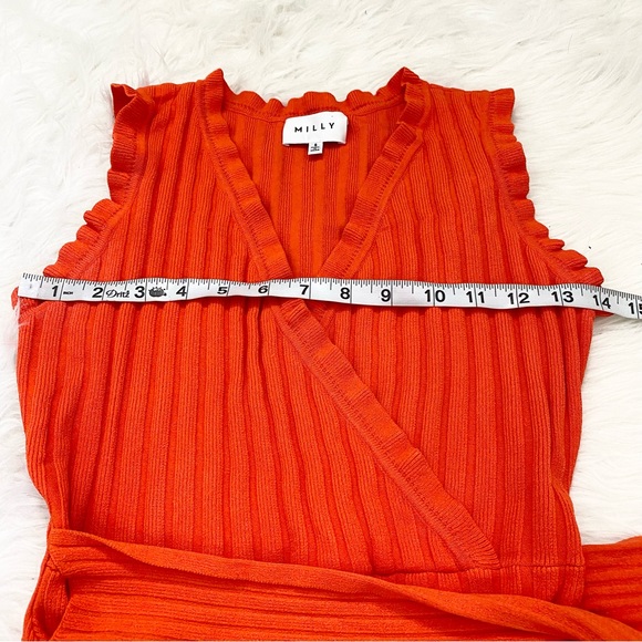 MILLY Orange Tie Front Dress - Picture 4 of 6